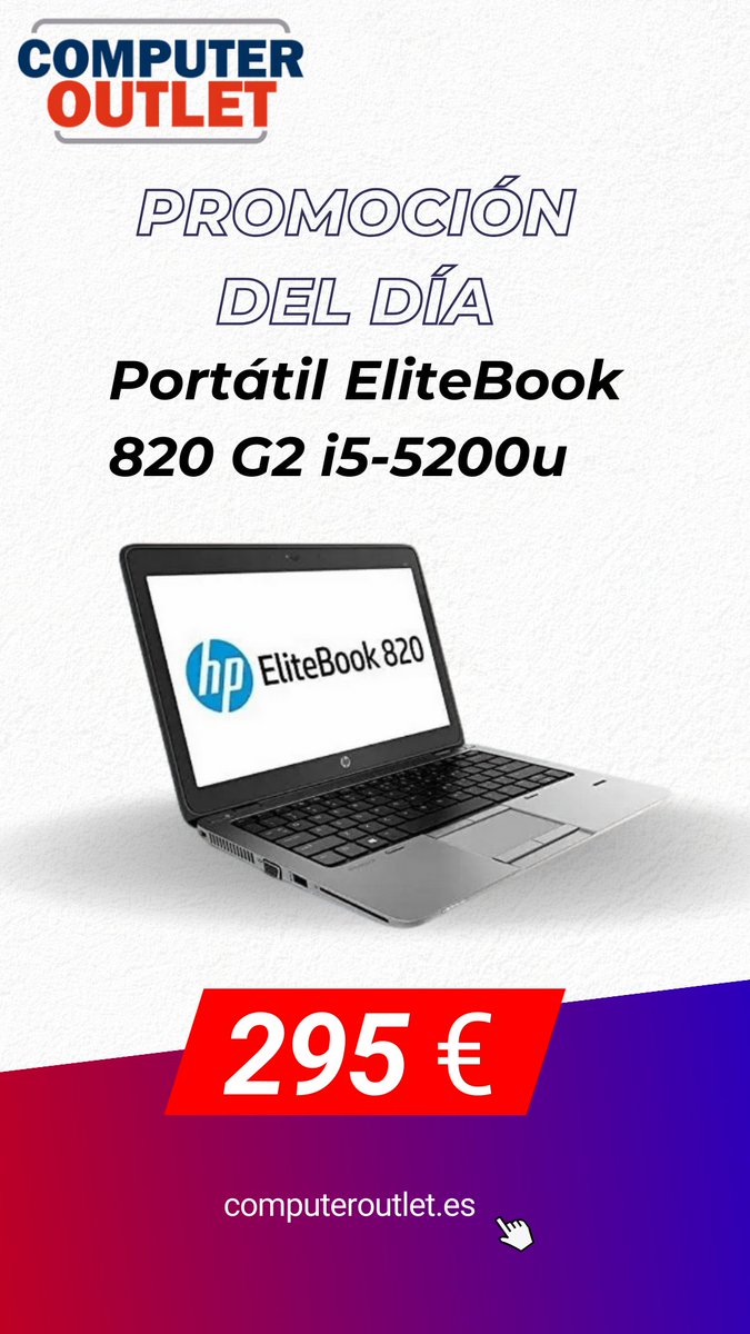 _Computeroutlet's tweet image. ¡Oferta del día en ComputerOutlet! 💻 Potencia y portabilidad se unen en el Portátil EliteBook 820 G2 con procesador i5-5200u. Renovado y listo para llevar tu productividad al siguiente nivel. ¡No te lo pierdas! #OfertaDelDía #ComputerOutlet #EliteBook820G2