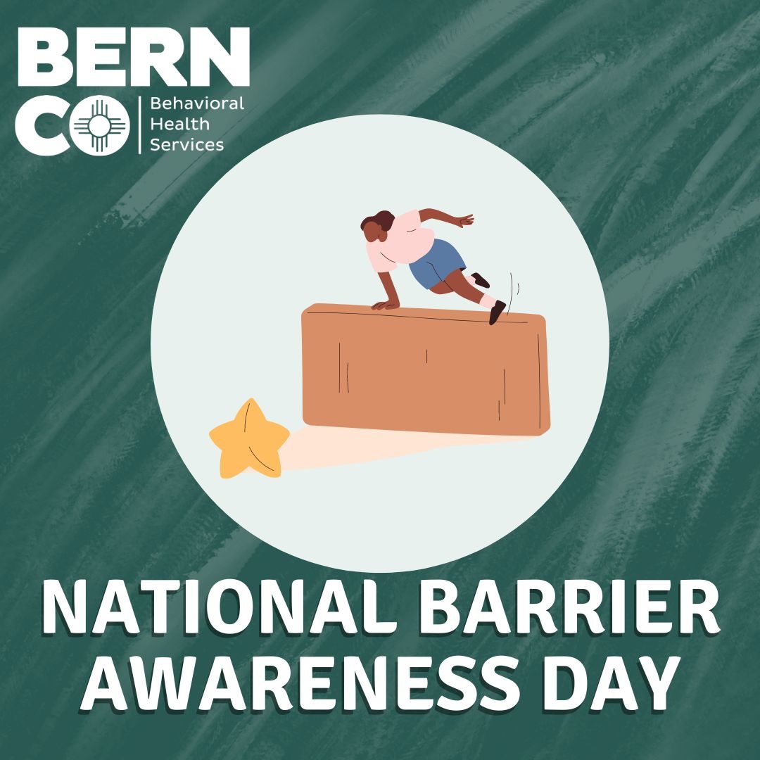 It's #NationalBarrierAwarenessDay, where we have the chance to dissolve stigmas holding back individuals with disabilities. Join us as we build ramps of access and tear down walls. #BreakDownBarriers #BernalilloCounty