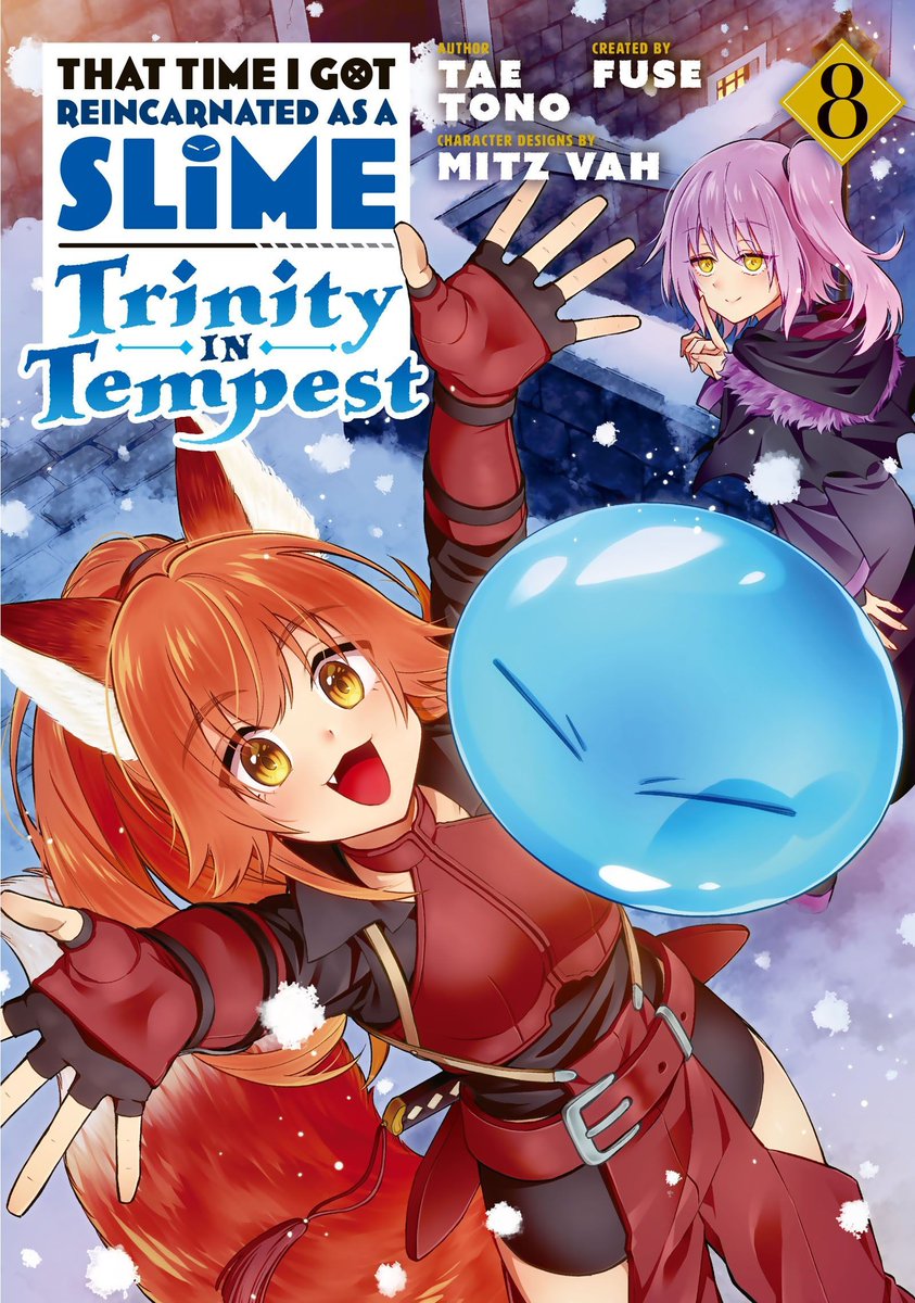 The three girls have barely arrived in the Human-run city of Blumund before plunging headfirst into a mess of trouble! That Time I Got Reincarnated as a Slime: Trinity in Tempest 8 from @KodanshaManga is out. 📚global.bookwalker.jp/defc1e5355-45a…