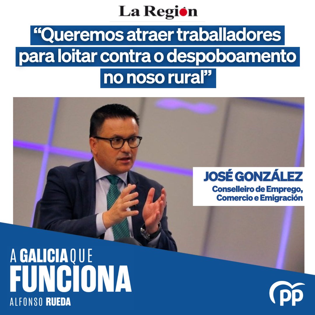 💼 @JoseGonVaz, conselleiro de Emprego, Comercio e Emigración: 'Queremos atraer traballadores para loitar contra o despoboamento no noso rural' #GaliciaFunciona co Goberno da Xunta ✅ 📲 @LaRegion | laregion.es/articulo/ouren…