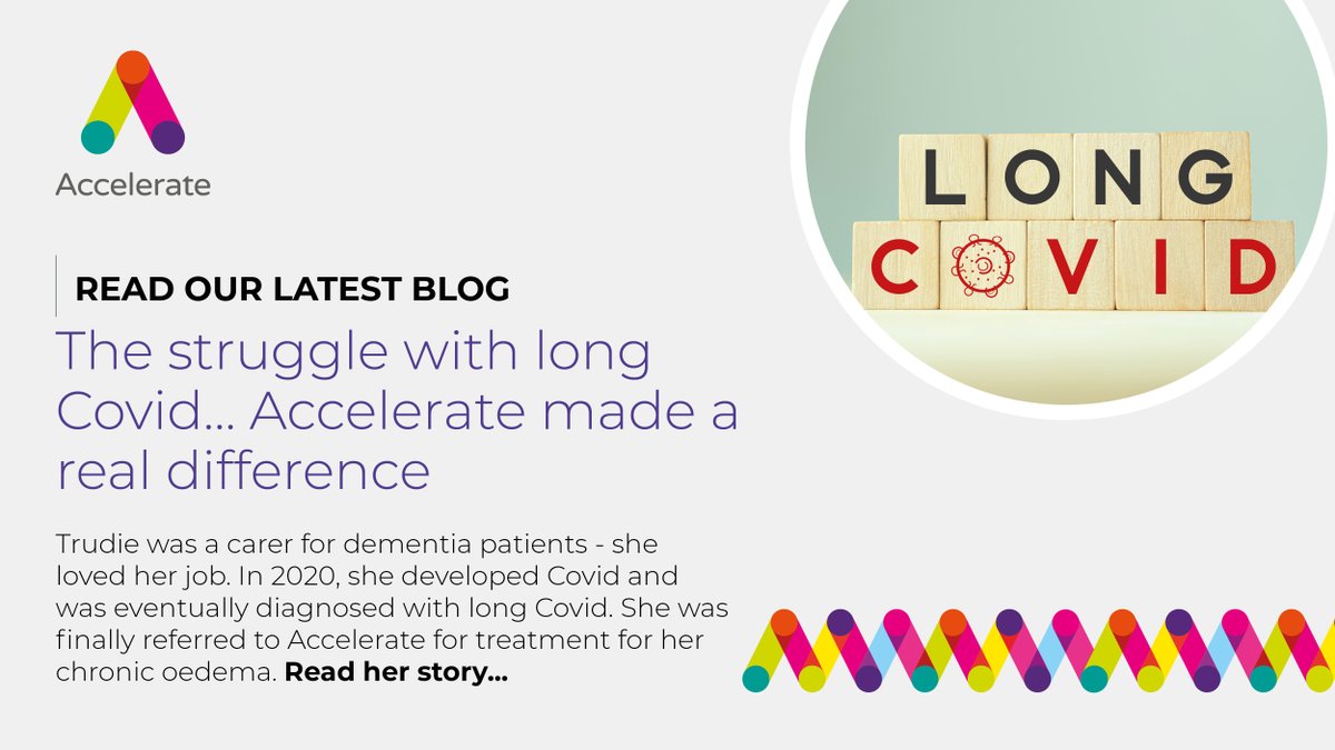 Read our latest blog about Trudie's heartbreaking struggle with long Covid and how she was finally referred to Accelerate for her oedema. Trudie said 'My whole body had swollen to such an extent that my legs were weeping and cracking'. Read her story acceleratecic.com/the-struggle-w…