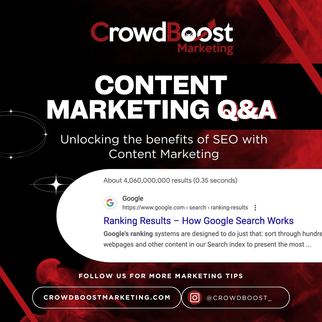 crowdboost_'s tweet photo. Level up your content game! 📊 Our Q&amp;A series breaks down key concepts to dominate SEO and strategies for success in today's digital realm.

We can help! Contact perry@crowdboostmarketing.com or (805) 807-7666 for a FREE consultation 🚨 https://t.co/wCplLoGuqS