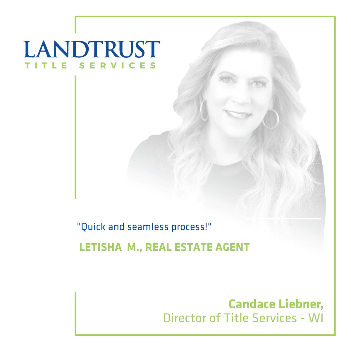 Partnering with the right team makes all the difference. 

At Landtrust, we’re dedicated to delivering outstanding service and operational excellence!

#Wisconsin #Wisconsinrealestate #realestateprofessionals #team #testimonial #CX #customerservice #clientservicing #growth