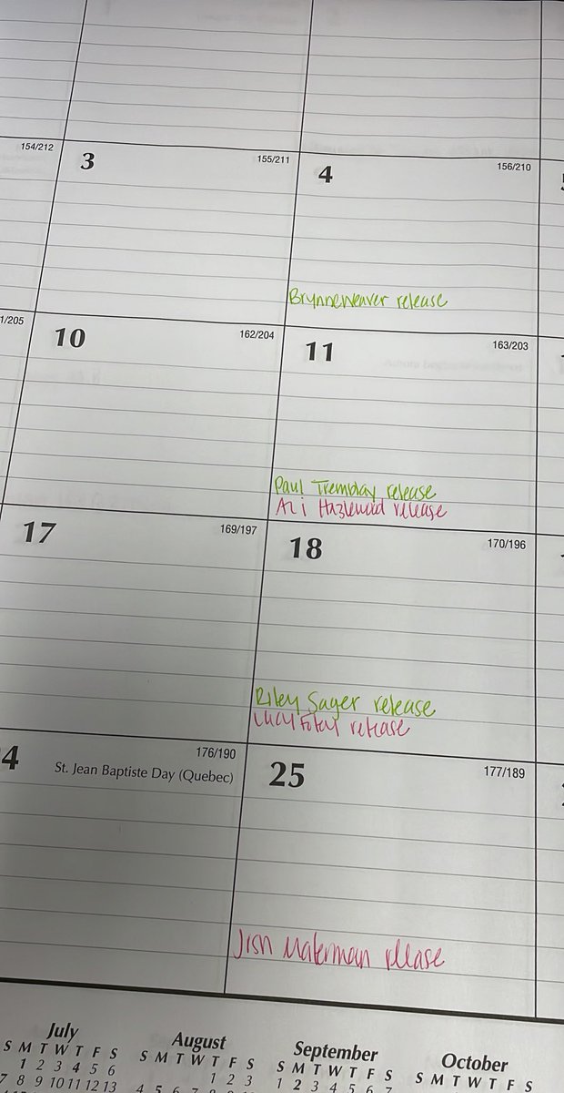 You know you have a reading problem when you start marking down release dates on your work calendar @JoshMalerman @paulGtremblay