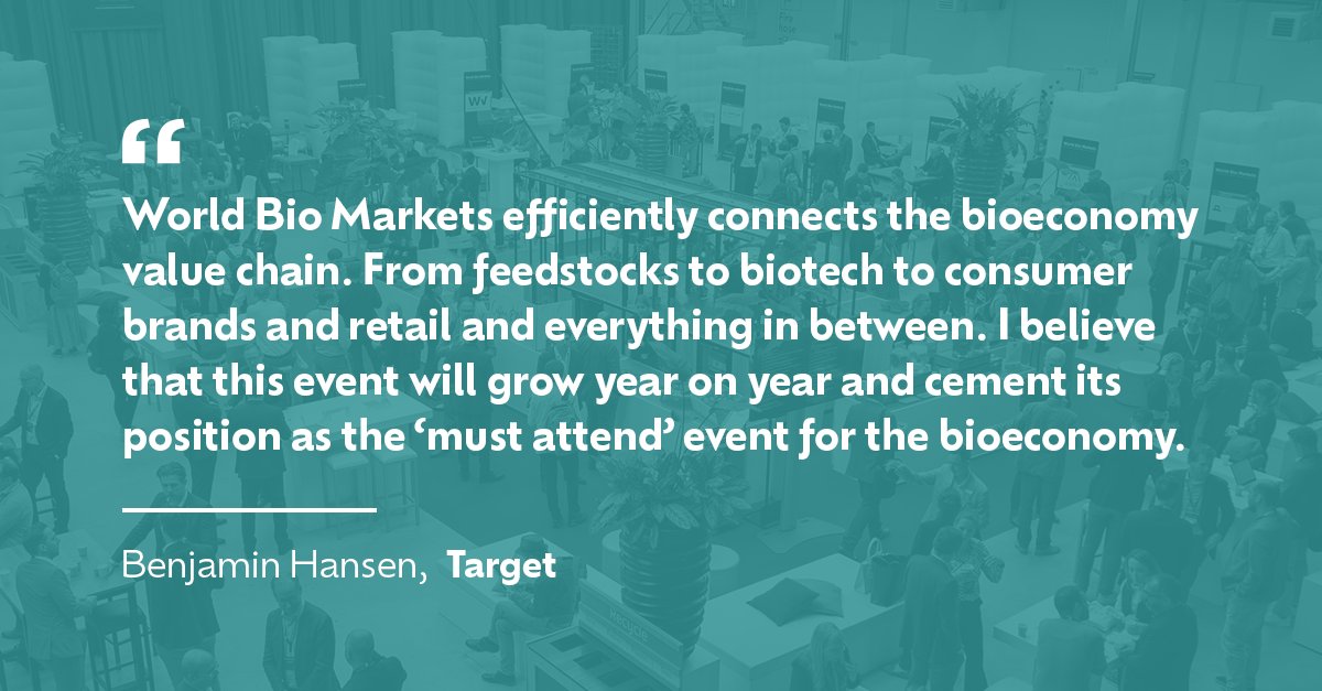 Brands & Buyers attend World Bio Markets to learn from and meet with bio-based solution providers who can help them achieve their complex corporate sustainability goals.

Get your Delegate Pass here 👉 bit.ly/3TXZvYc

#WBM24 #BiobasedBrands #BioSolutions #Bioeconomy