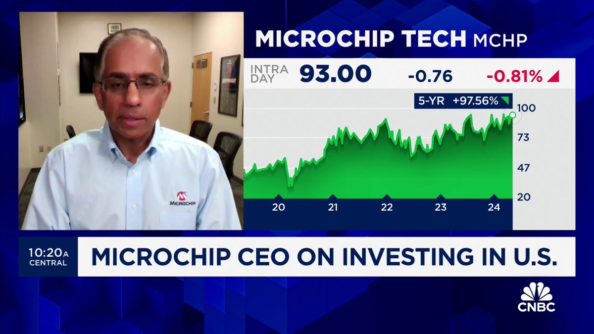 Watch CNBC Squawk on the Street featuring Ganesh Moorthy (President and CEO) who speaks to our earnings announcement: mchp.us/3QwhW5x #MoneyMoversNBC #SquawkOnTheStreet #Earnings #Revenue #FinancialResults #Financial #Microchip