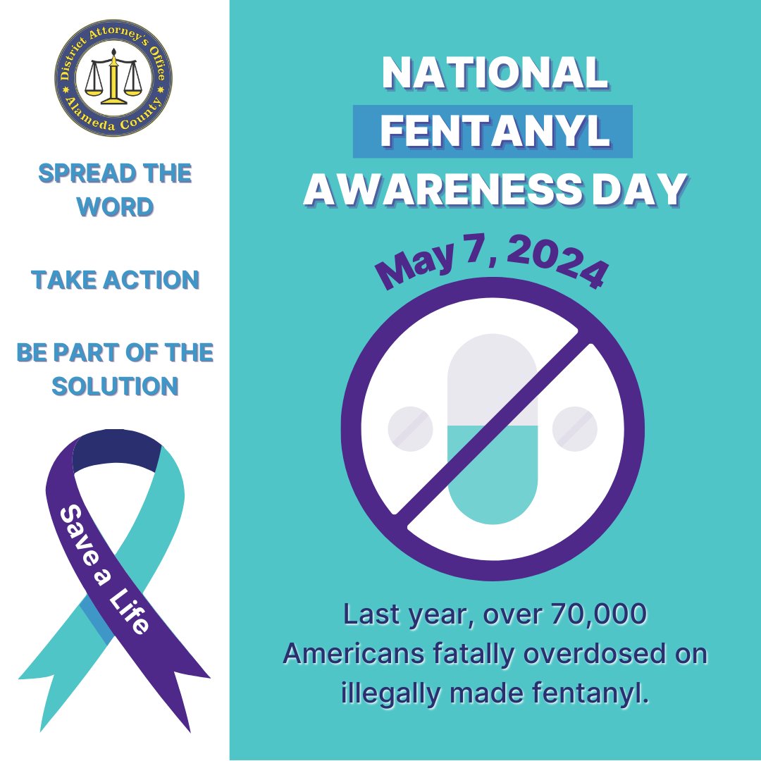 Today is National Fentanyl Awareness Day and the Alameda County District Attorney's office is joining the many voices dedicated to educating the public on the dangers of fentanyl. This deadly synthetic drug continues to claim lives here in the Bay Area and across the Nation.…