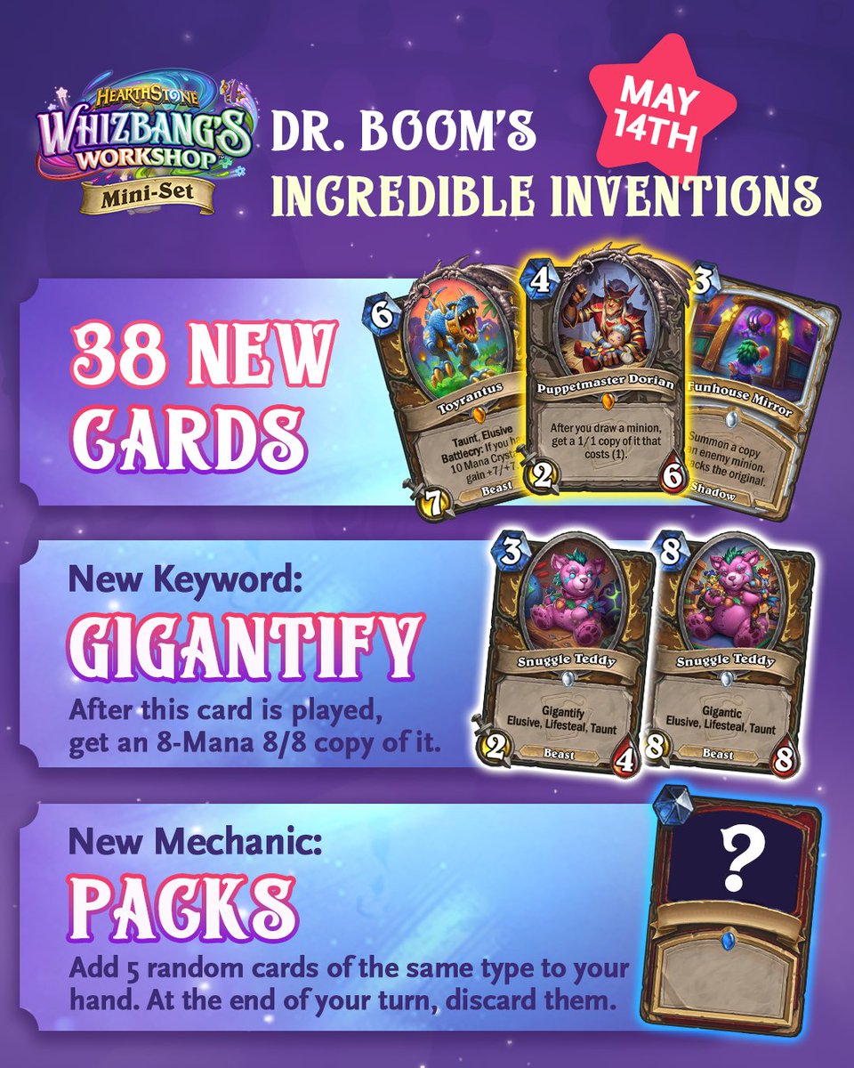 Dr. Boom is back May 14th with a new Mini-Set of Incredible Inventions! 💣 Get all the info: blizz.ly/49UwNgY