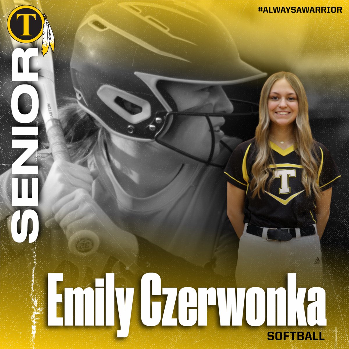 We would like to congratulate Emily Czerwonka, Senior Softball player, on an outstanding career at TCHS and wish her the best of luck!  #SeniorSpotlight #alwaysawarrior