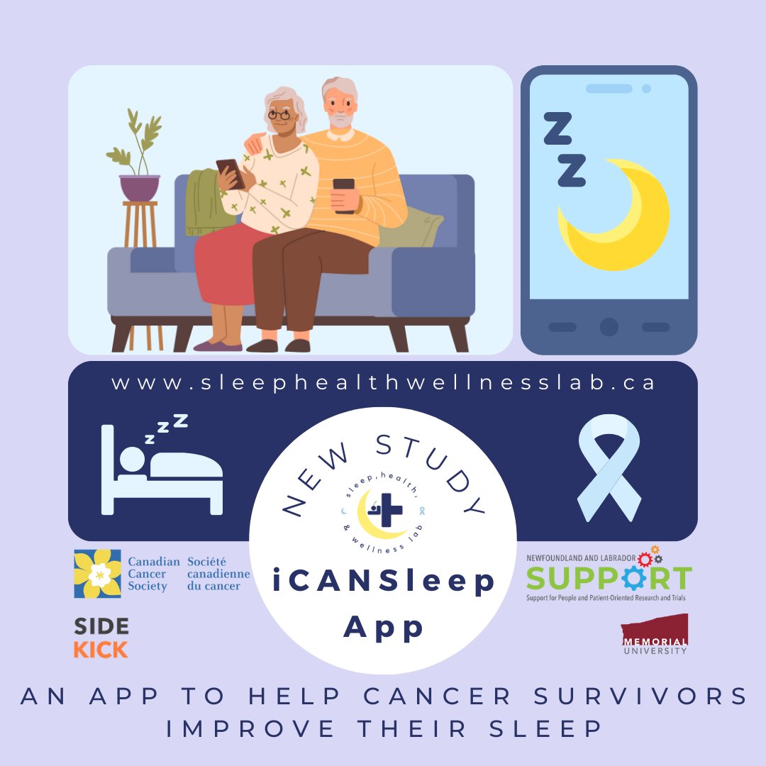 Are you a Canadian cancer survivor who has difficulty sleeping? @MemorialU researchers are looking for participants from across Canada to test the iCANSleep app for cancer survivors with insomnia. Learn more: drsheilagarland.com/icansleep-app