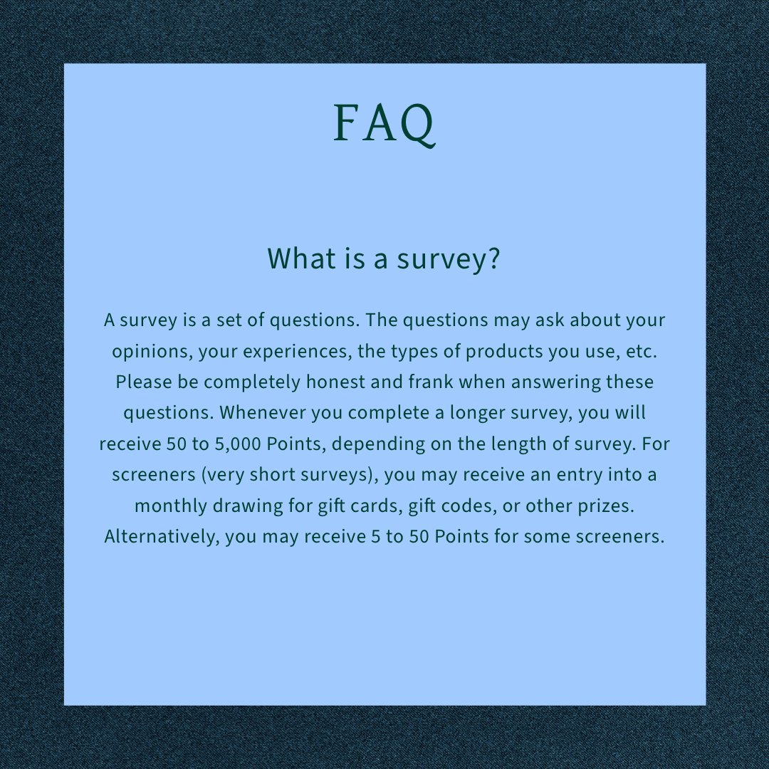 FAQ: What is a survey?  Visit acop.com to learn more and to earn money taking surveys! #acop #americanconsumeropinion #surveysformoney #surveys #FAQ