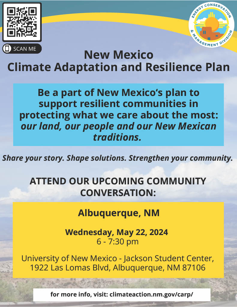 ARID will be one of the sponsors for the May 22nd Climate Adaptation and Resilience Plan Workshop. Community members of all backgrounds are invited to learn about the Plan and offer feedback.