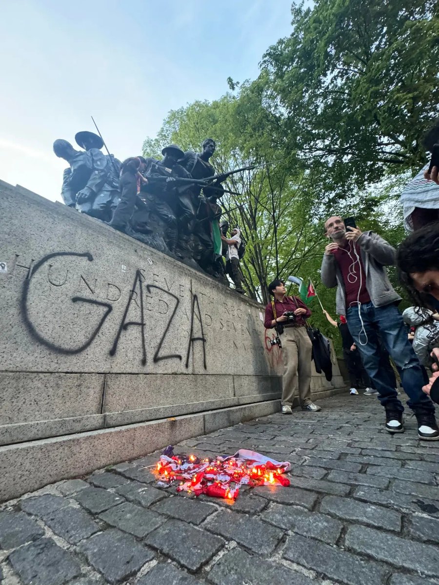 Last night, pro-Hamas rioters burned the American flag at the World War I memorial in New York City. Terrorist sympathy is toxic to our society. Hamas and the Far-Left are winning a propaganda war in the United States. Biden needs to do the right thing and rebuke these riots, but