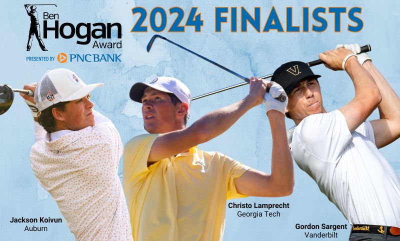 Congratulations Jackson, Christo and Gordon on your incredible seasons amongst outstanding performances across the country in college and amateur golf. You are the 3 finalists for the Ben Hogan Award presented by @PNCBank! RELEASE: bit.ly/3WDeeuu