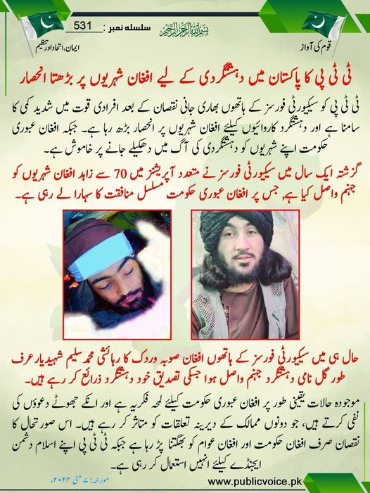 ٹی ٹی پی کا پاکستان میں دہشتگردی کے لیے افغان شہریوں پر بڑھتا انحصار
#PakArmyOurPride 
#TTP_sent_to_hell 
#TTP_Losing_Ground 
#TTPExposed