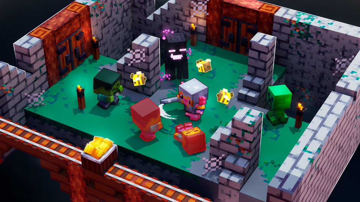 Infinitive, randomly generated dungeons in Bedrock? #tinycraft Out now on the #Minecraft Marketplace.