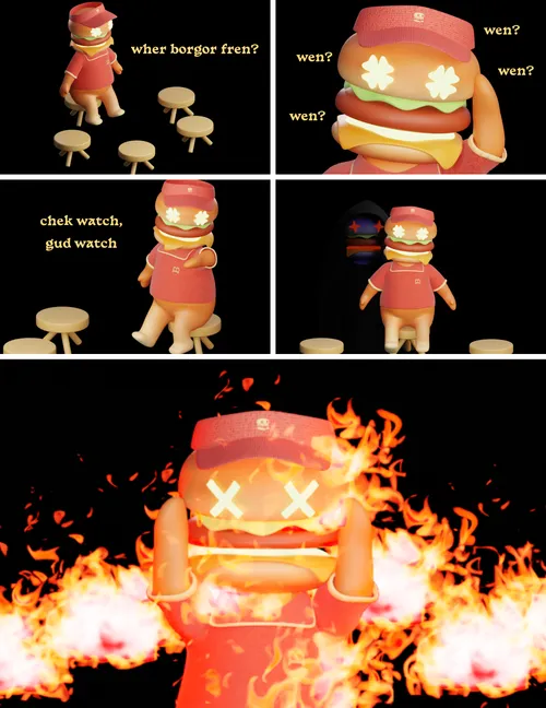 blessed_burgers's tweet photo. Game 5: "Five Burgers" has begun evaluating

DO NOT PURCHASE ANY BURGERS ON @tensor_hq WHILE EVALUATION IS ONGOING

Official announcement will be made on this account once evaluation has finished processing.

Thanks for playing. Borgor. 🍔 https://t.co/3aMl3M8VTD