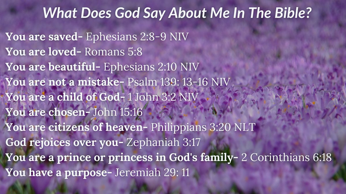 Here are 10 Things that God says about you in the Bible as well as their scriptures. Don't believe the lies from this world any longer.
Read more at:
patriciaadderley.com/what-does-god-…
#identityinchrist #whoami #identity #purposeinlife