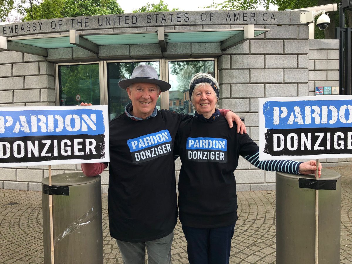 Several Irish citizens led by Tom Roche of @Justforests went to the US embassy in Dublin to demand President Biden pardon me after I was illegally detained for three years by a private Chevron prosecutor. So grateful for the support. Please help our campaign by signing the