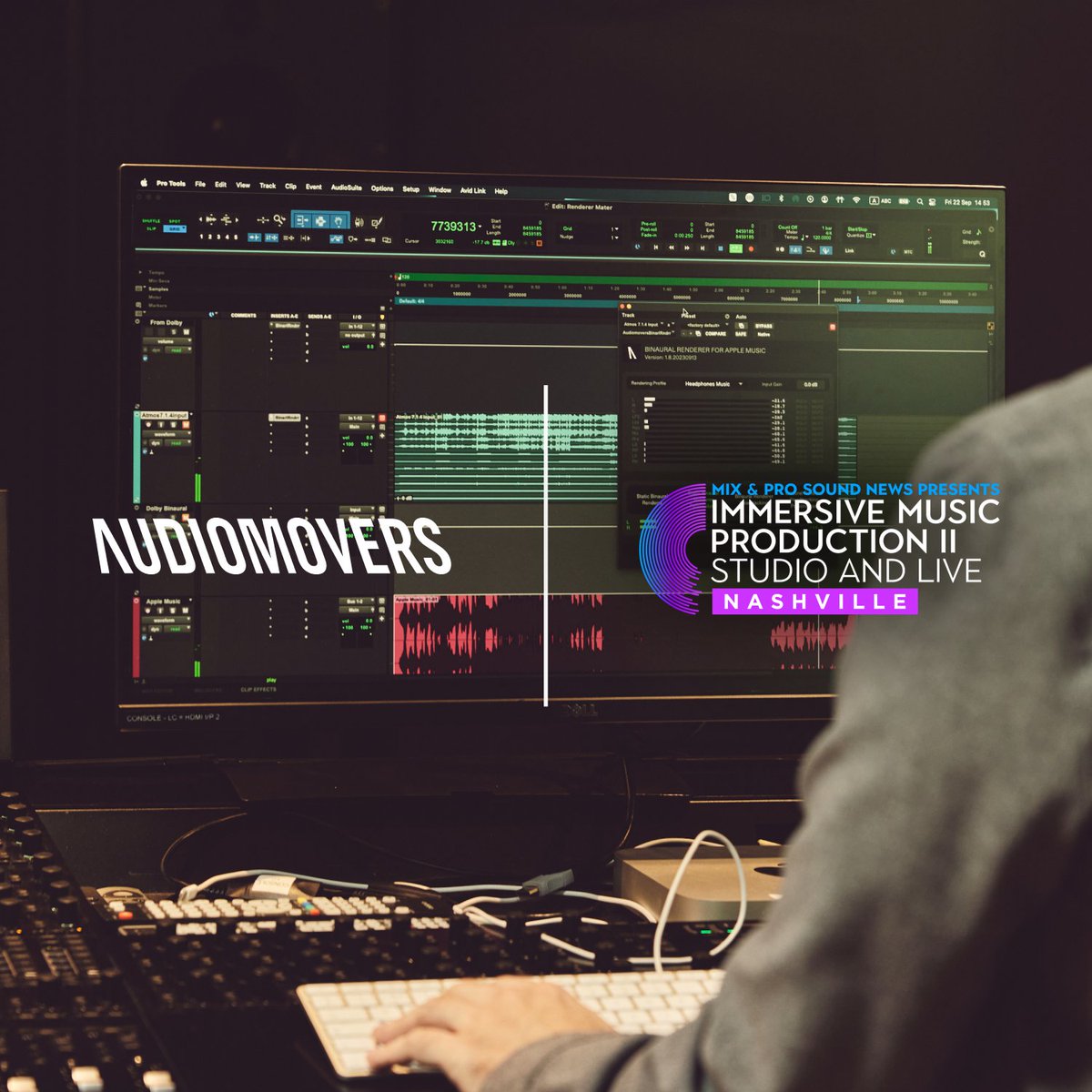 Audiomovers is proud to partner with @Mix_Magazine  and @ProSoundNews, alongside @Avid, @SweetwaterSound, and @PMCSpeakers, for the Nashville edition of Immersive Music Production II Studio and Live.

#Audiomovers #Listento #ProAudio #ImmersiveAudio