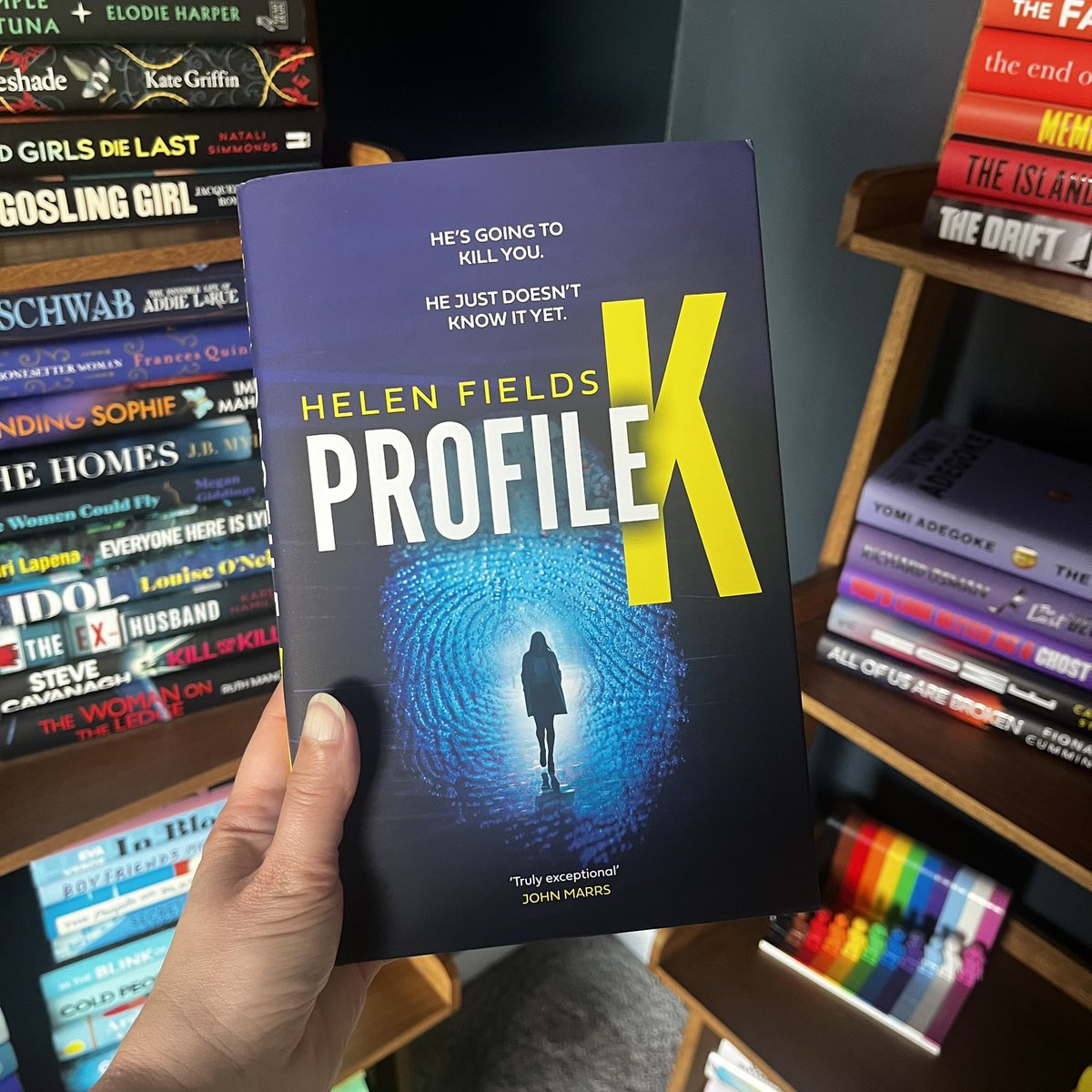 What’s the last book you bought or borrowed? I couldn’t resist picking up #ProfileK by @Helen_Fields as I’ve seen so many great reviews!