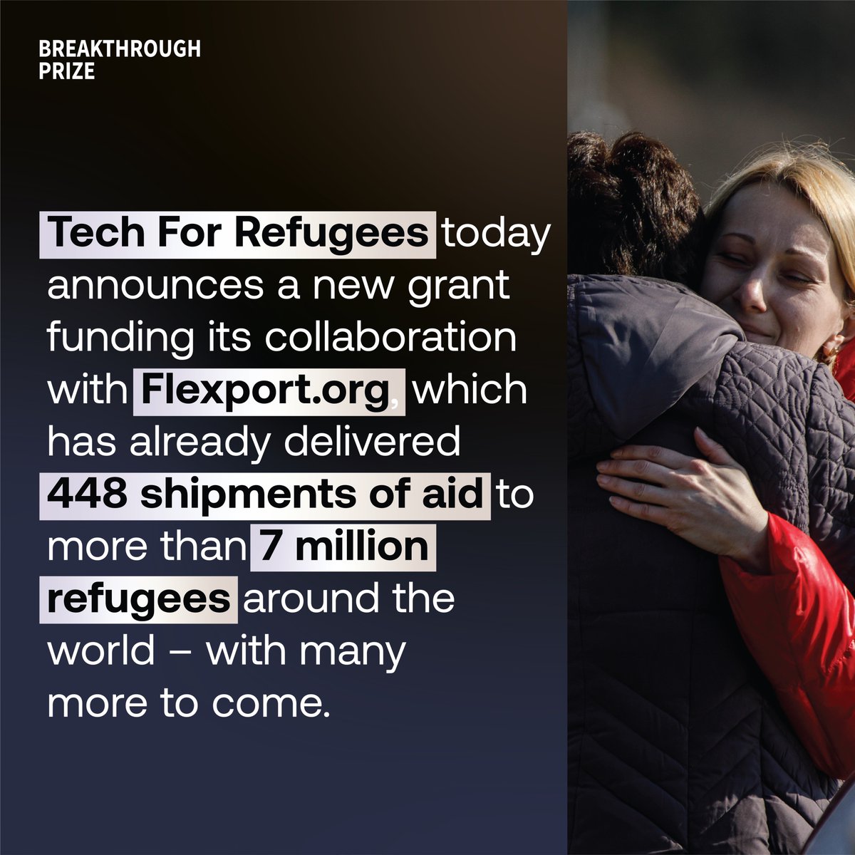Tech For Refugees today announces a new grant funding its collaboration with Flexport.org, which has already delivered 448 shipments of aid to more than 7 million refugees around the world – with many more to come. techforrefugees.org/news/13