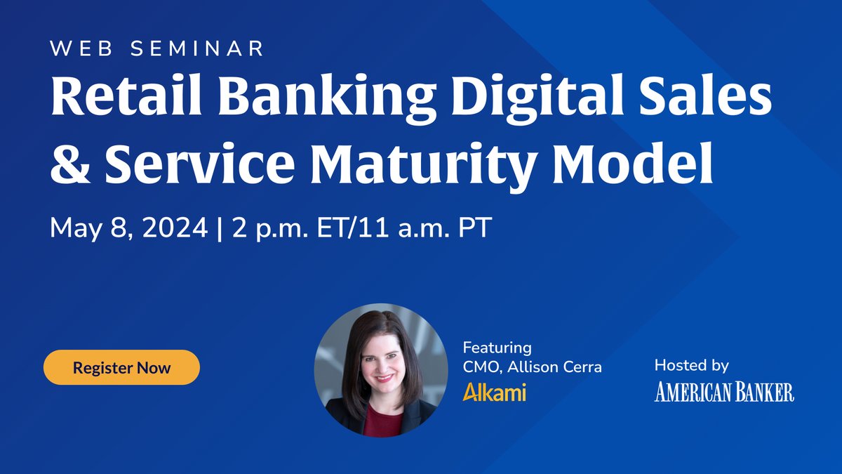 Don't miss this #WebSeminar as #CMO @Allison_Cerra  will explore strategies that enable even the smallest community financial institutions to make a significant impact by having the right mindset and toolset. Learn why digital maturity isn't limited to large financial…