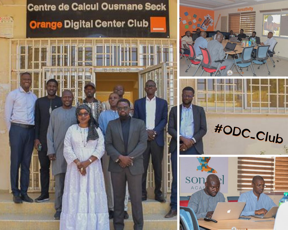 Visite passionnante de Orange Digital Center, dirigée par sa directrice, pour rencontrer les partenaires du ODC Club à l'#UGB de Saint-Louis. Une occasion unique d'échanger, de partager et de renforcer les liens pour un avenir numérique brillant. #Partenariat #Innovation