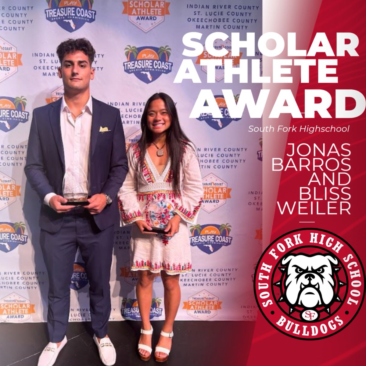 Congratulations to Bulldogs Jonas Barros and Bliss Weiler for being selected as this years scholar athletes.  #GoBulldogs