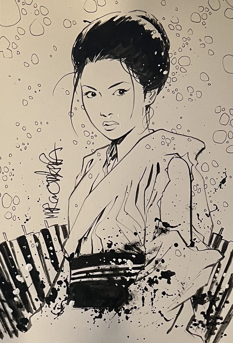 Lady Snowblood original art sketch by MARCIO TAKARA! 6x9! For Paris Fan Festival! And for someone who actually wasn’t even at the show! Remember, we make show sketch opportunities available for mail order, too! More chances coming this year, good luck! felixcomicart.com