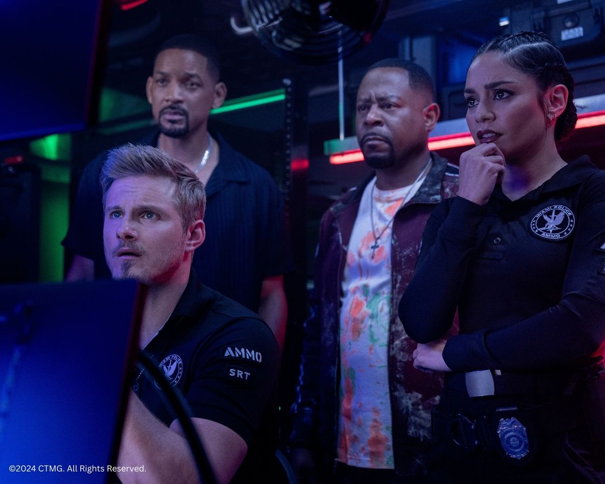 SonyPictures's tweet image. What’s the AMMO team looking at? 👀 Wrong answers only. 

@BadBoys: Ride or Die is exclusively in theaters June 7.