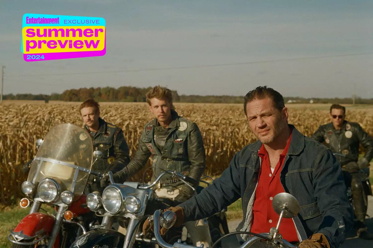 New look at Boyd Holbrook, Austin Butler and Tom Hardy in ‘THE BIKERIDERS’, photographed by Mike Faist. (Source: ew.com/the-bikeriders…)