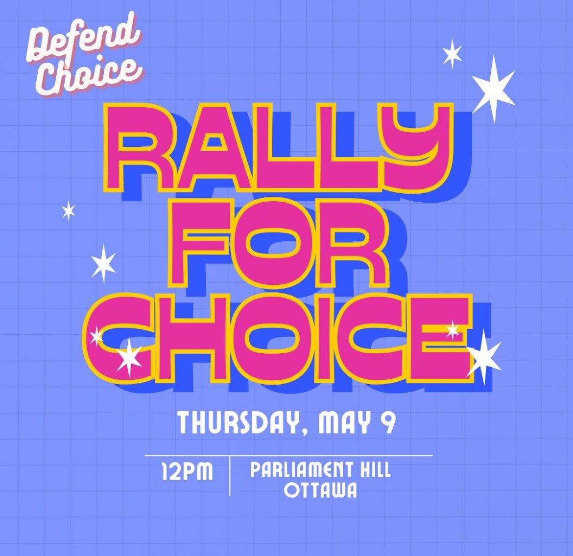 Ottawa : Heads up that on Thursday, 'March for Life' is coming to town. Local group 'Defend Choice' is organizing a counter protest starting at noon on the Hill. Spread the word!