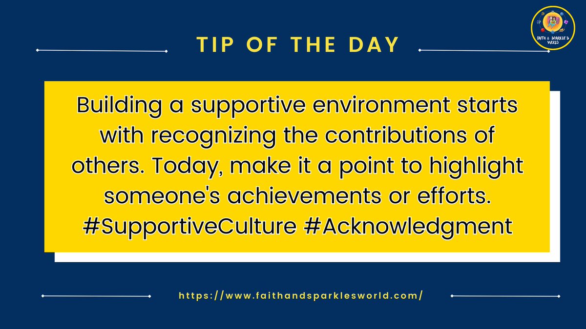 Building a supportive environment starts with recognizing the contributions of others. 

Today, make it a point to highlight someone's achievements or efforts. #SupportiveCulture #Acknowledgment