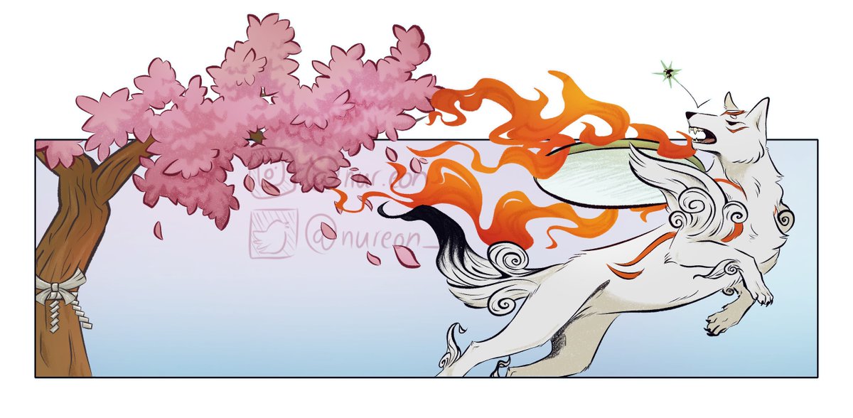 I swear I'm still drawing! Cooking some BSD fanart. In the meantime have an Amaterasu from Okami!