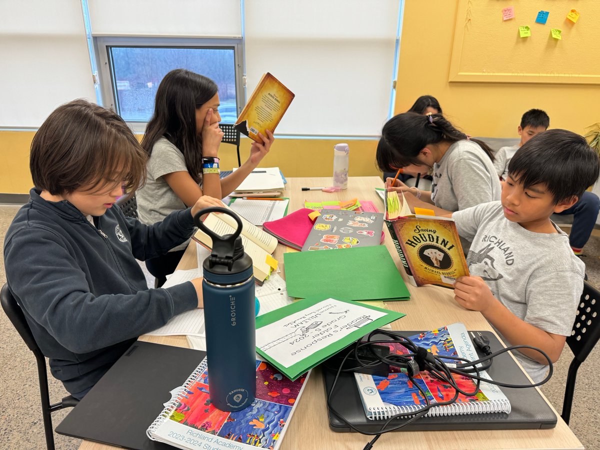 richlandacad's tweet image. The Grade 5’s have started an exciting journey into the world of literature through their very own book clubs! It is designed for them to navigate the book independently, reflecting and responding to their reading along the way. #Books #Literacy #BookClubs #Reading #IBPYP #IBMYP