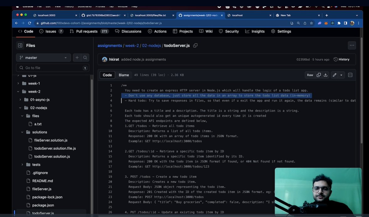 Done with week 2.5, Cohort 0-100 by
<a href="/kirat_tw/">Harkirat Singh</a>, learnt creating http server, http status code, and http methods.
Good learning today...

#100xDevs #webdevelopment #programming #coding