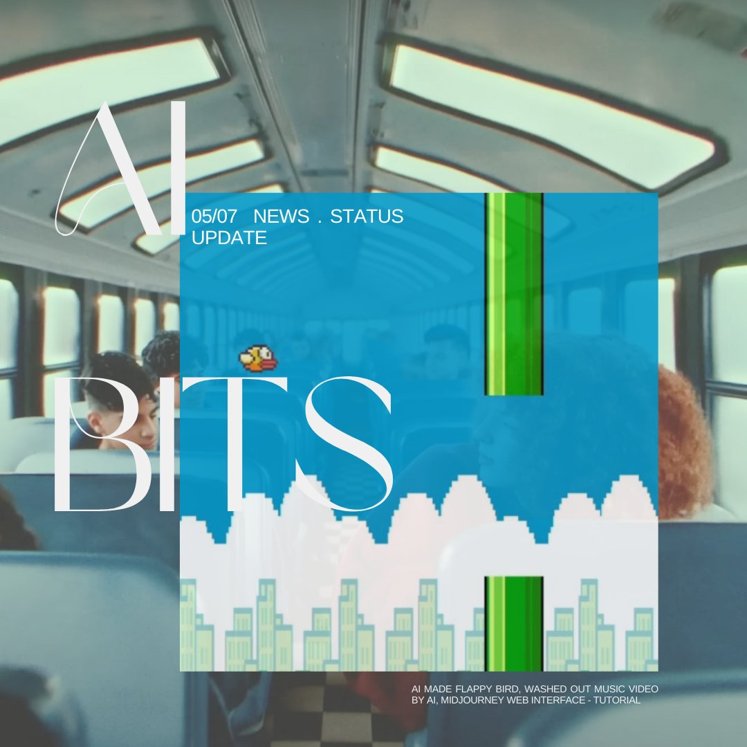 essentialist_ai's tweet photo. It feels like déjà vu or a revival of sorts: Flappy Bird has returned, Washed Out is back, all thanks to AI, and Midjourney has a new web app. Here’s how it’s done.

Here comes a digest of what the AI has been throughout the last week!

Follow the link to get to know more 🔗

https://t.co/Ad6xtJQ6S7

#aiart #aigeneratedart #aiartcommunity #aiprompts #digitalart #digitalcommunity #digitalcreator #aiworld #aibits #washedout #flappybird