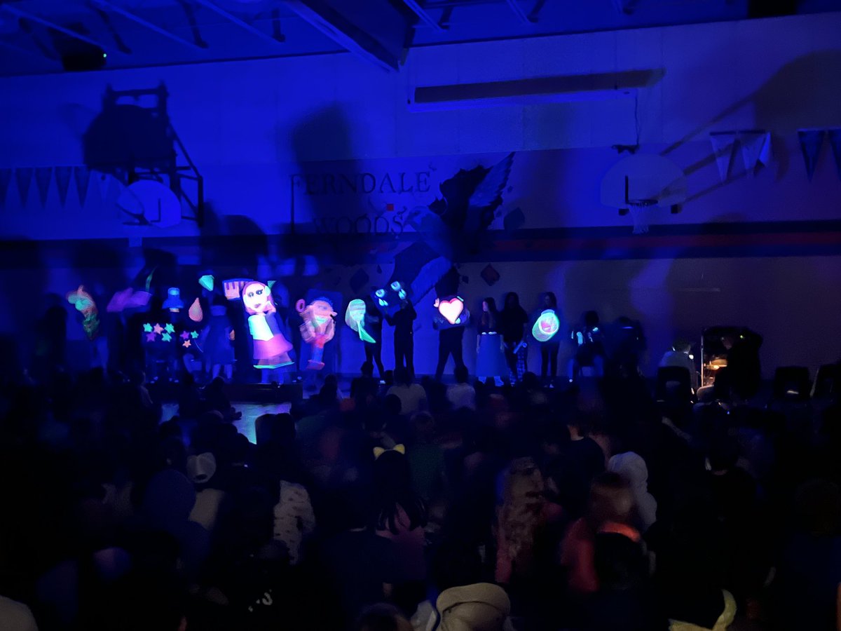 A great start to our week with our glow light presentations.  Thank you grade 7s.
