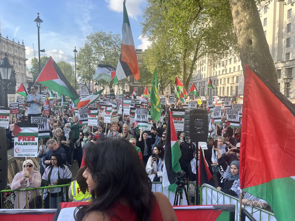 Huge Palestine protest at Downing Street now…