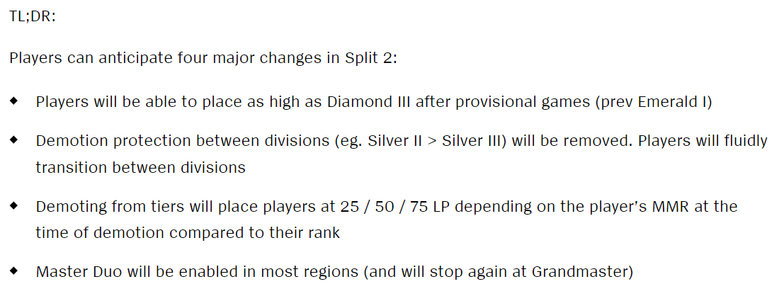 Ranked Changes for Split 2