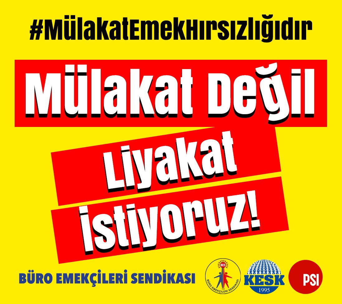 Liyakat hedefli, objektif sınav ve işe alım süreçlerinde kaybeden kazananı tebrik eder. #MülakatEmekHırsızlığıdır