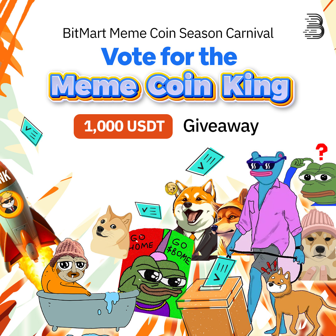 #BitMart #MemeCoinSeason Carnival is HERE! 🎉 👑Are you ready to crown the #BitMartMemeCoinKing? 📣Follow us, RT & vote for your chance to win 10 USDT: gleam.io/competitions/X… 🗳️Vote for your favorite #memecoin to win the rewards below and catch the 1,000 USDT #giveaway wave!…