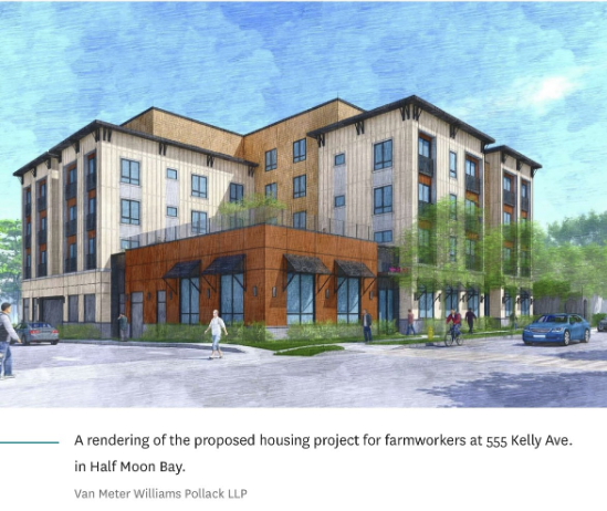 The 100% affordable housing project in Half Moon Bay, intended to accommodate 40 farmworkers currently residing in shipping containers without running water, is being stalled by millionaire homeowners due to concerns about the building's height and lack of parking. Just evil.