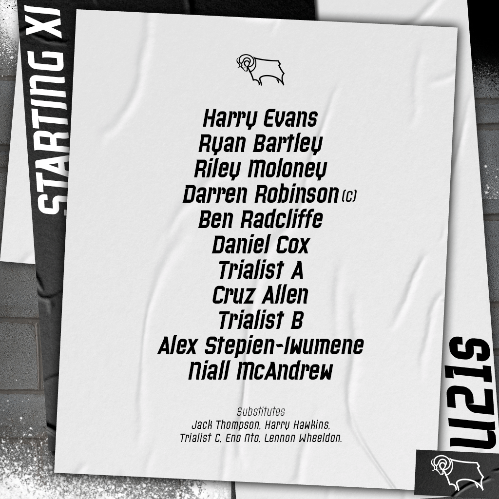 Here's how our Under-21s line up for tonight's Central League Cup final! 📋🐏 #DCFC #dcfcfans