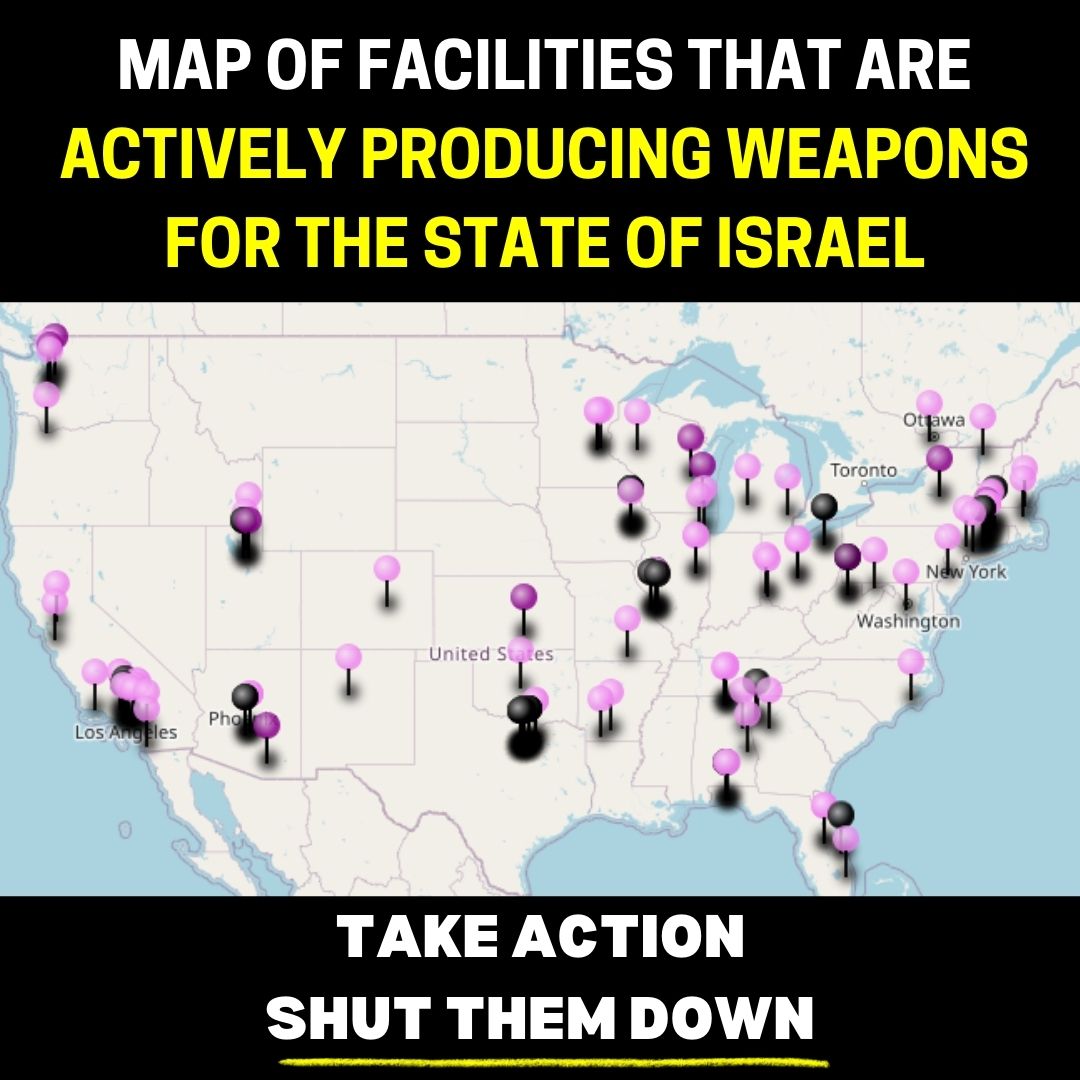 Updated map of facilities that have contracts to produce bombs, attack helicopters, machines guns, and other weapons for the genocidal state of Israel: u.osmfr.org/m/1019524/ Shut them down for Rafah. #StopArmingIsrael