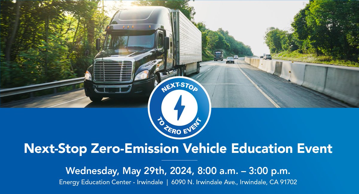Join CARB's Next-Stop Event to hear roundtable discussions with manufacturers, incentive and funding program representatives, CARB staff, subject matter experts, and fleets leading the way in medium- and heavy-duty zero-emission vehicles. ➡️ bit.ly/3wty5BI