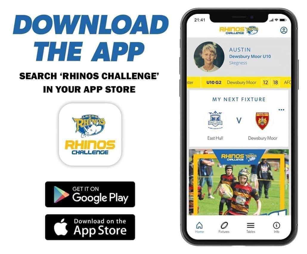 HERE WE GO! 🏉🔥 The Rhinos Challenge App is live for the Skegness festival on 17-20 May! ✅ Set a profile to see your fixtures and other festival info! search Rhinos Challenge in your App Store. ℹ️ Group Leaders - the Final Brief has been emailed, please check your inbox