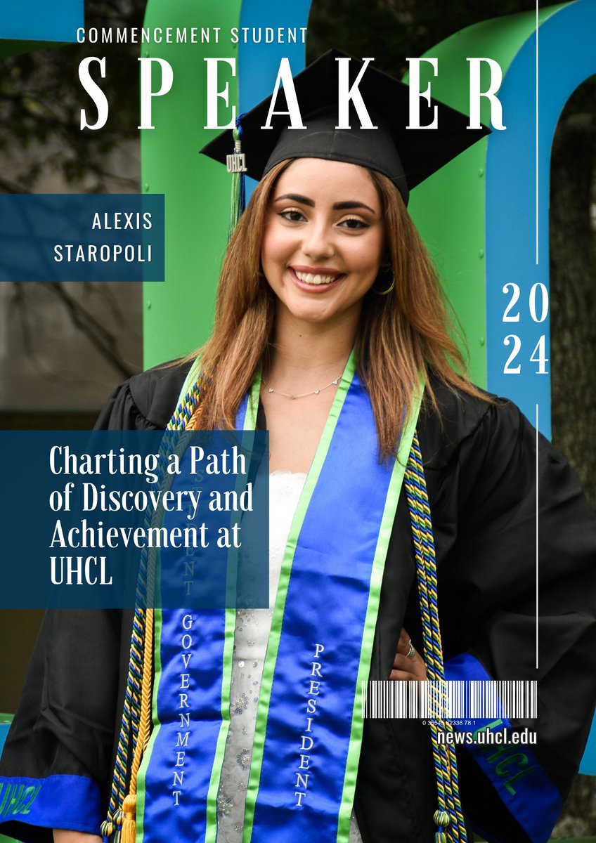Introducing one of our commencement speakers for this Saturday, Alexis Staropoli! 🎓 Alexis is set to graduate with a Bachelor of Science in Business Marketing and is eager to pursue a career in digital marketing. Read about her story at the link! #UHCL news.uhcl.edu/charting-a-pat…