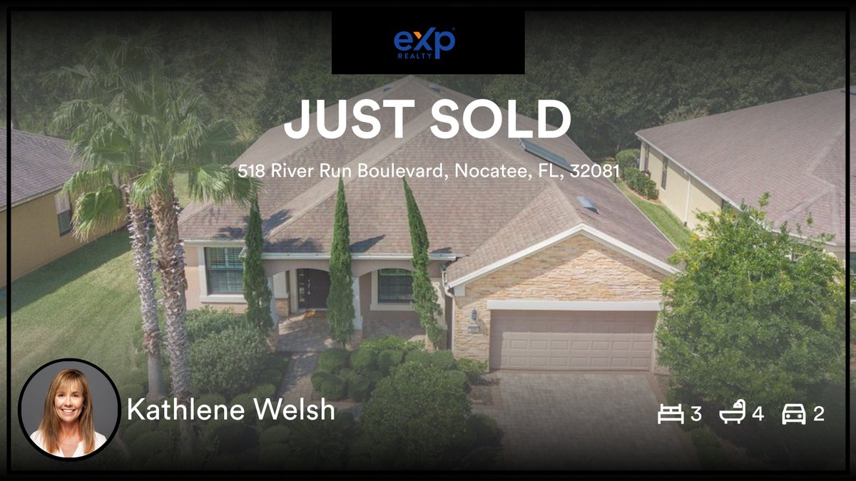🛌 3 🛀 4 🚘 2
📍 518 River Run Boulevard, Nocatee, FL, 32081

My latest sale on RateMyAgent.
 SL3518182
rma.reviews/ybvzhcwoondp

...
#ratemyagent #realestate #eXp_Realty_LLC_SynOps__PAN__FL__The_Nolan_Group